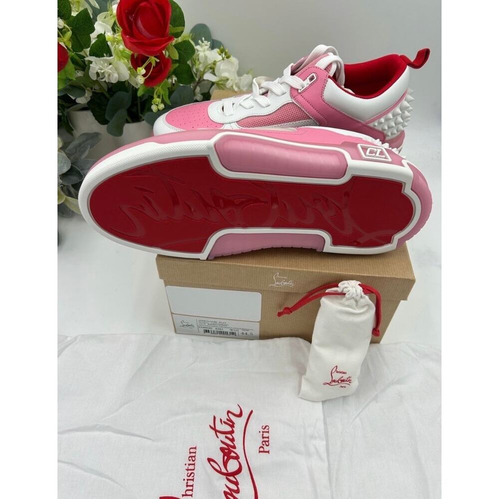 Men's Christian Louboutin ASTROLOUBI pink/white colorway sneakers size 44.5 - Picture 7 of 15